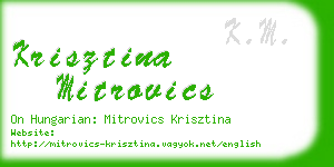 krisztina mitrovics business card